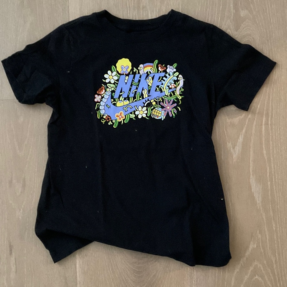 Nike Kids Black Floral Graphic Tee